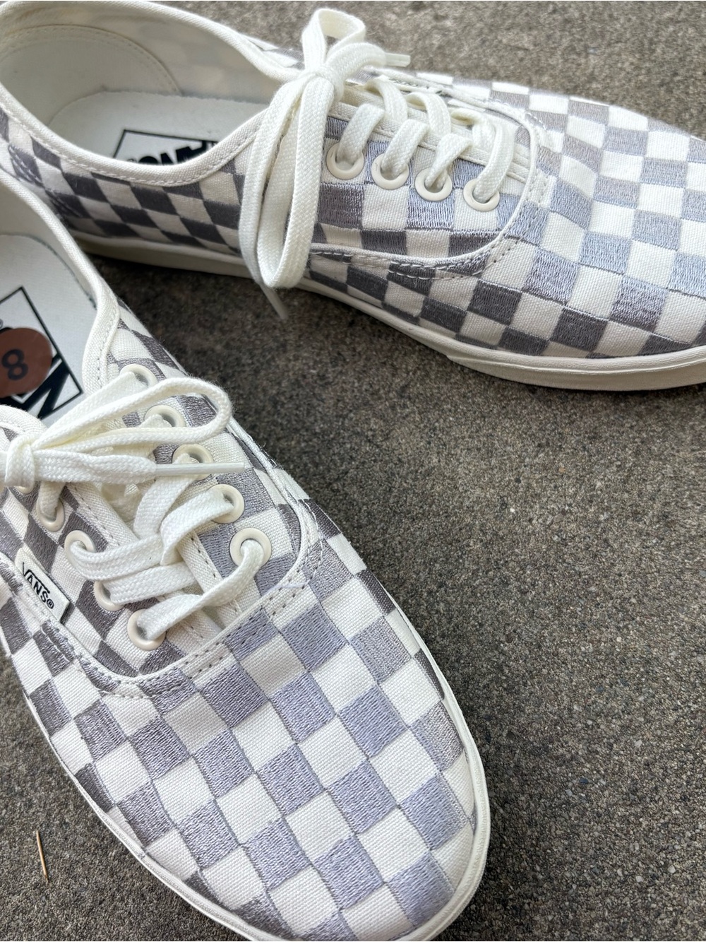 Vans Checkerboard Authentic Sneakers in Gray and White